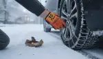 Mit den richtigen Handschuhen Schneeketten montieren