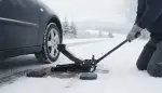 Sicherer Einsatz vom Wagenheber im Winter