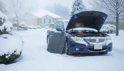 Autobatterie solar laden im Winter