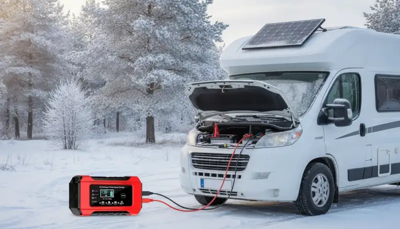 Batteriepflege mit Sonnenkraft im Winter