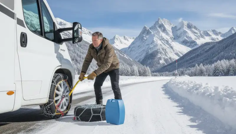 Sichere Fahrt: Wohnmobil Schneeketten meistern den Winter