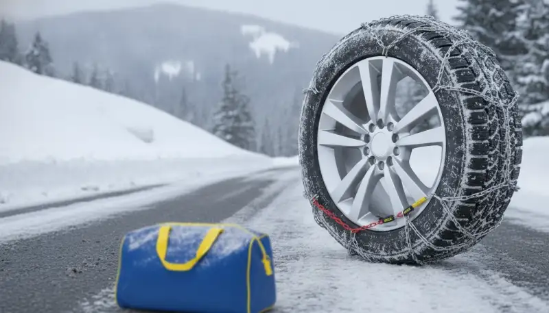Winterlicher Grip garantiert: Die 9mm Schneeketten Größe 130 mit automatischem Spanner für sichere Fahrt